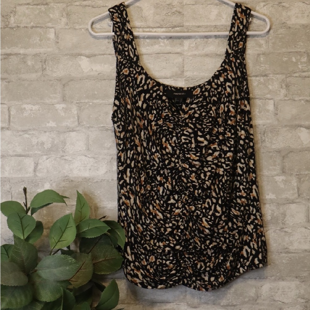 Apt. 9 Black and Tan Patterned Tank Top